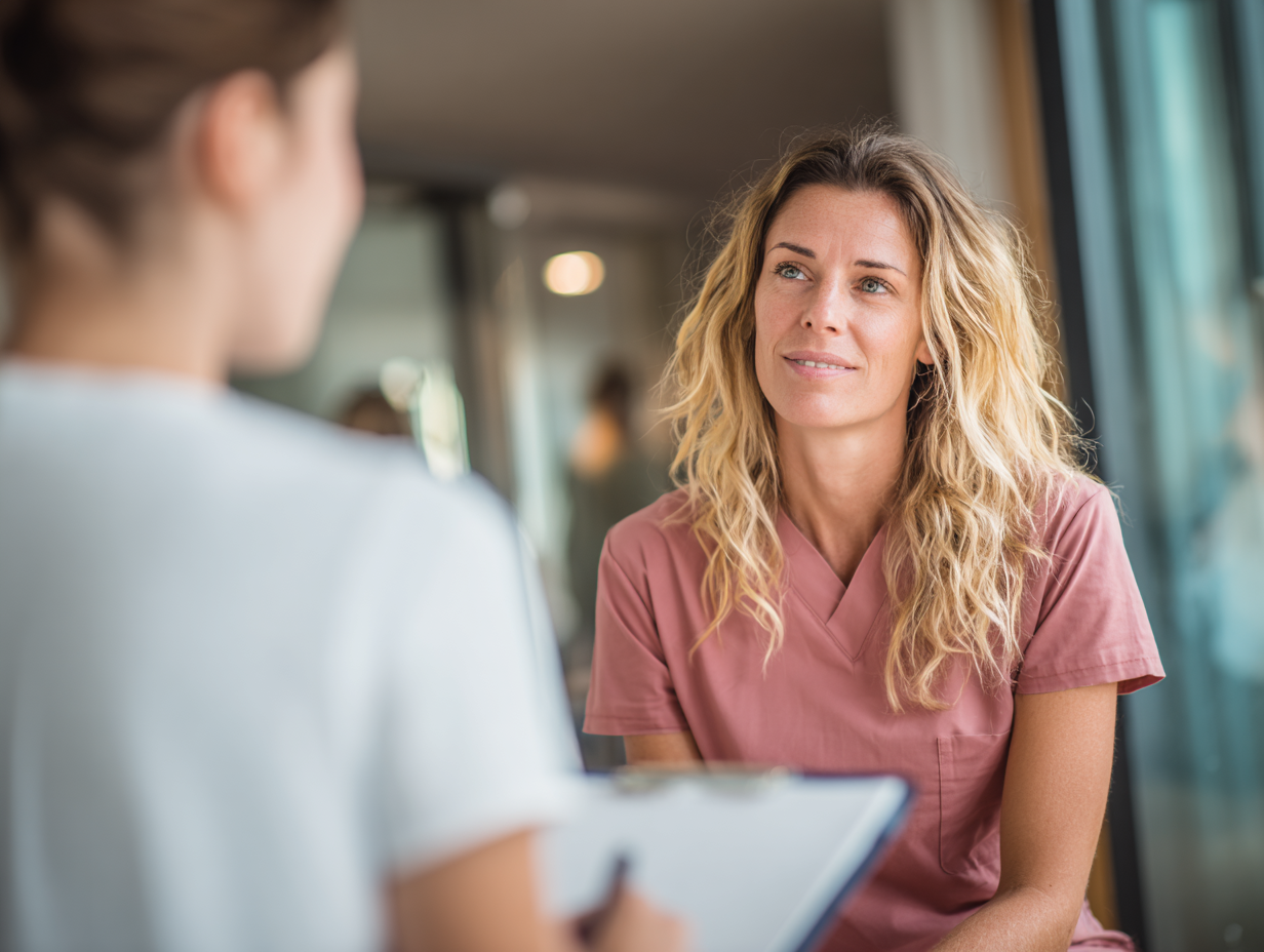 Спеціаліст з відновлення проводить консультацію